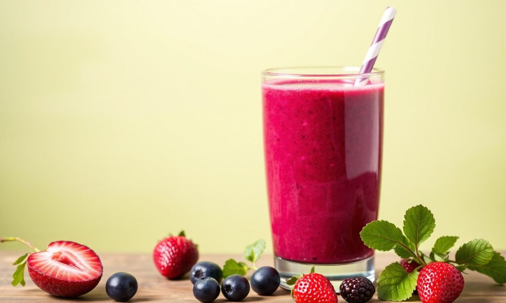 Berry beet smoothie antioxidant power for health.
