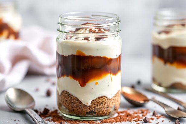 Indulgent Keto tiramisu in a jar, a decadent low-carb treat.