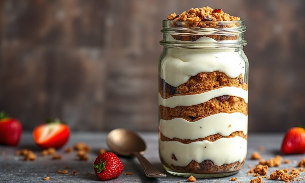 Indulgent Keto Tiramisu in a jar: guilt-free, layered low-carb delight.