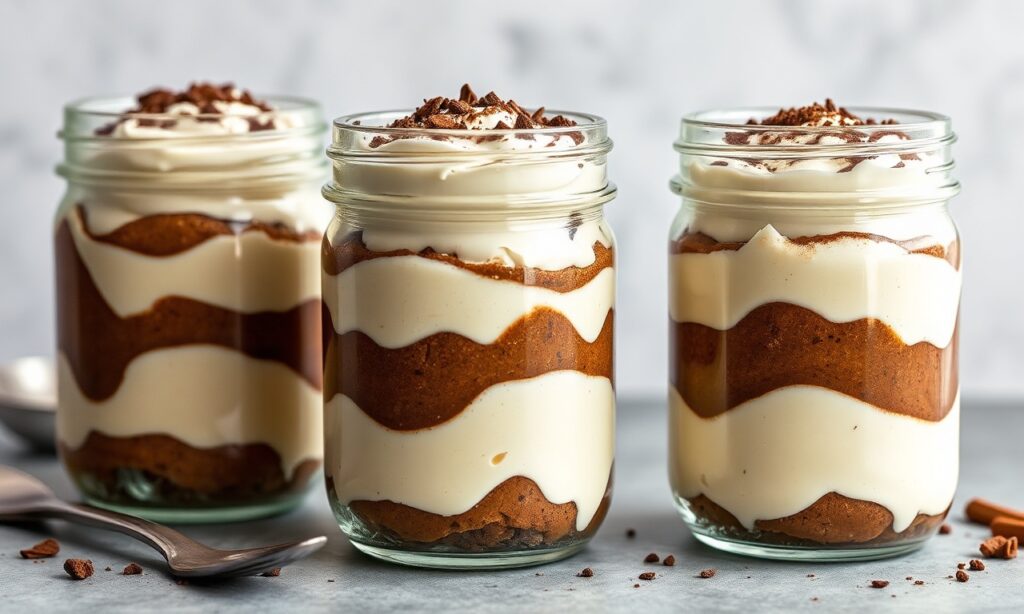 Indulgent Keto tiramisu jar: low-carb Italian dessert delight.