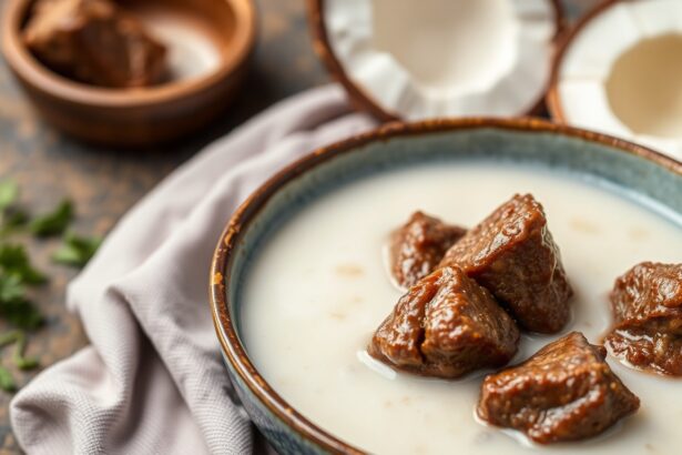 Sumptuous braised beef in creamy coconut milk.