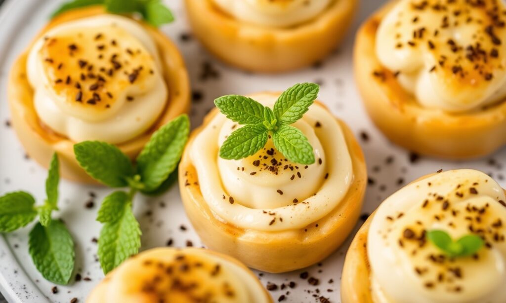 Savory cheese and mint pastries: a flavorful delight.