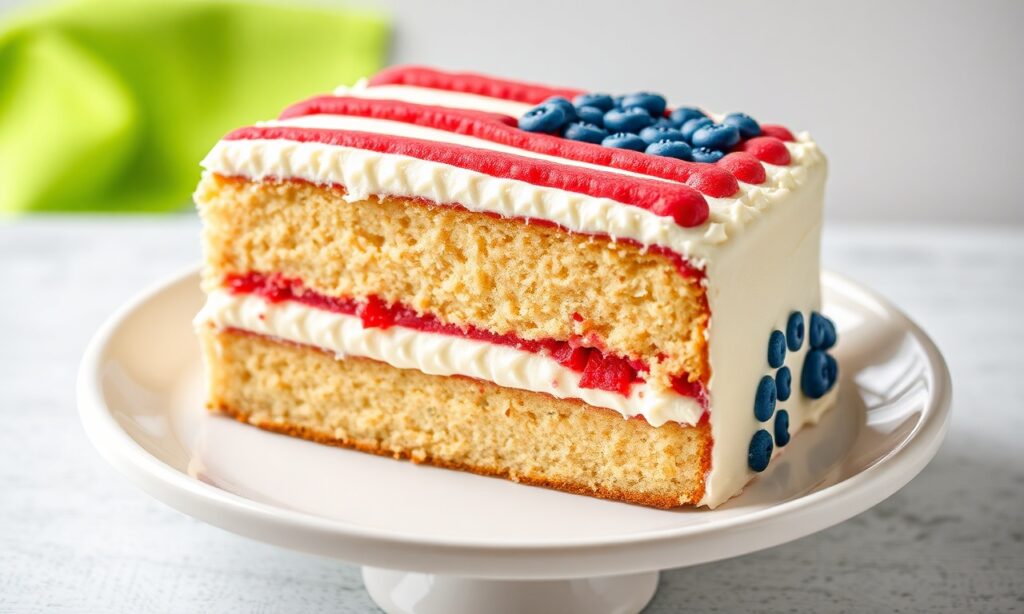 Fourth July — Fourth of July flag cake recipe for star-spangled summer sweetness.