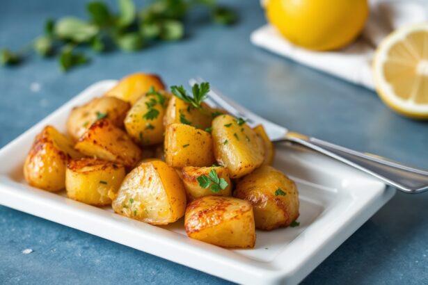 Zesty vegan lemon potatoes: bright, citrus-infused, delicious.