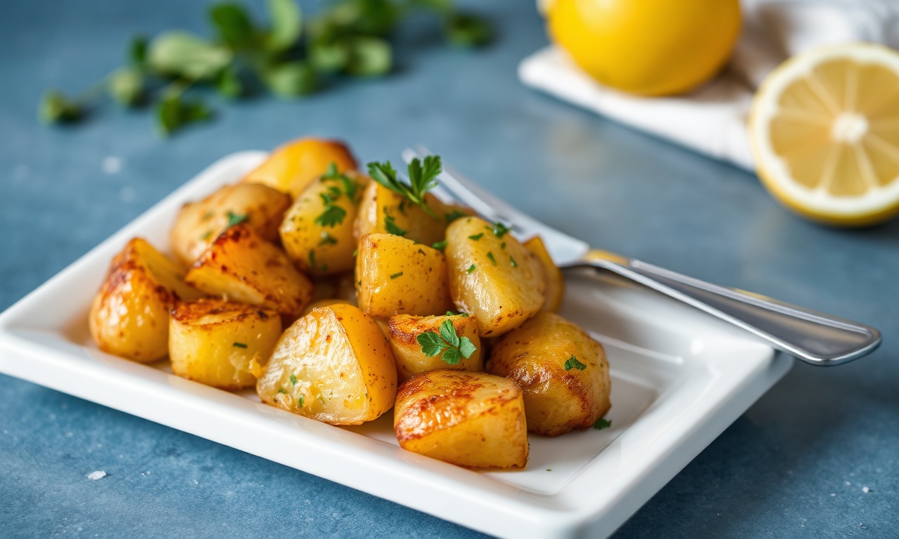 Zesty vegan lemon potatoes: bright, citrus-infused, delicious.