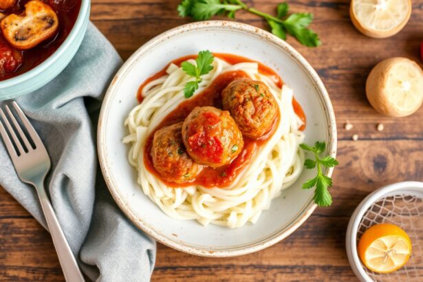 Irresistible Turkey & Mushroom Meatballs in Zesty Tomato Sauce.