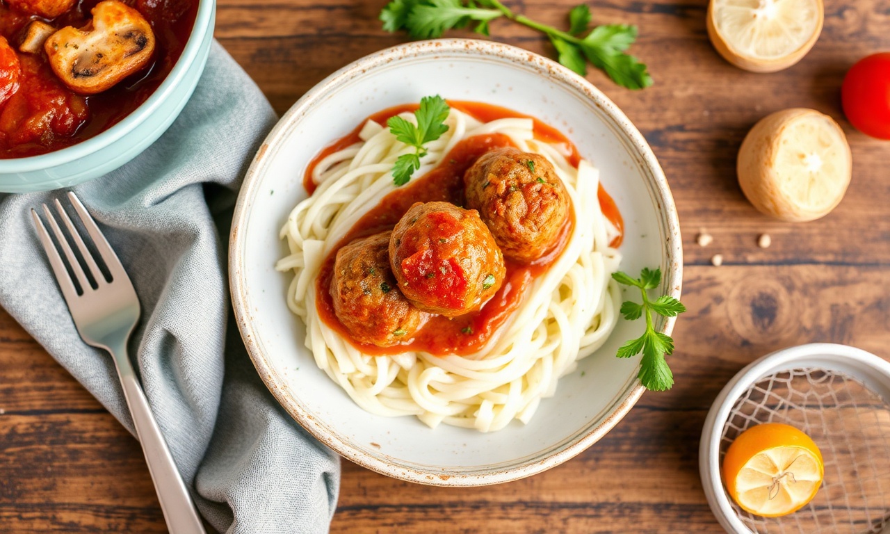 Irresistible Turkey & Mushroom Meatballs in Zesty Tomato Sauce.