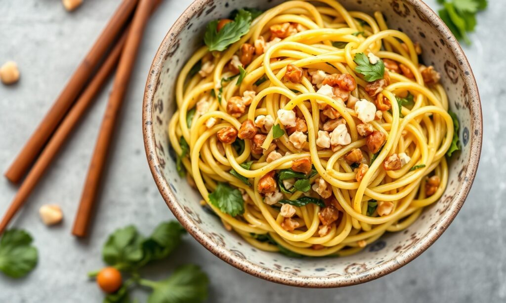 Zesty gluten-free Thai zucchini noodles: delicious, easy, and healthy.