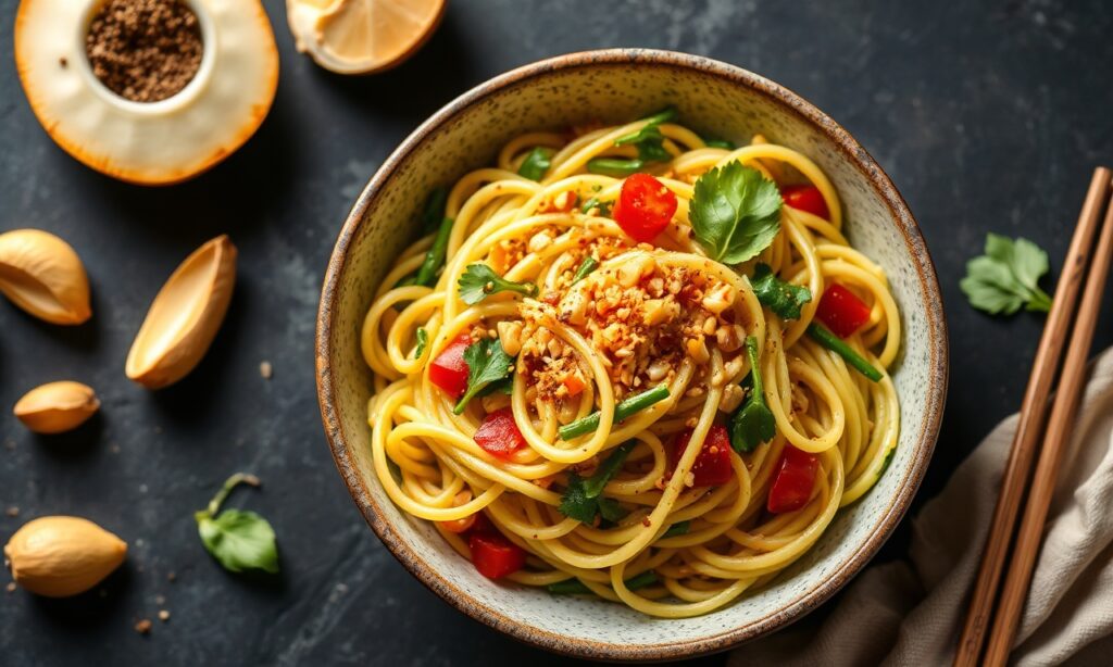 Zesty Gluten-free Thai noodles: vibrant, flavorful, and healthy.