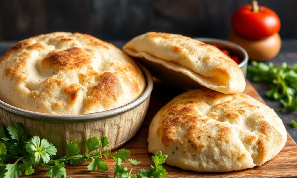 Fluffy gluten-free pita bread, perfect pockets for delicious meals.