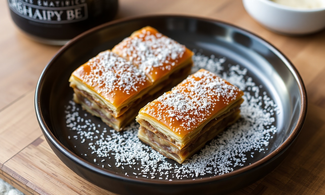 Savory baklava: spiced lamb and feta fusion delight.