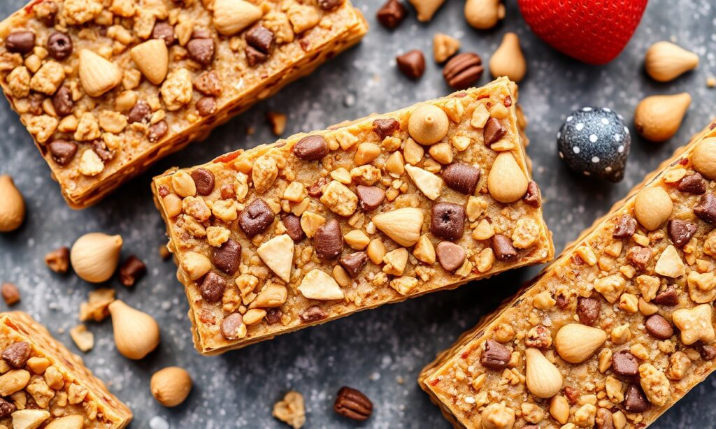 Irresistible no-bake protein bars: homemade, nutrient-packed, oven-free snack.