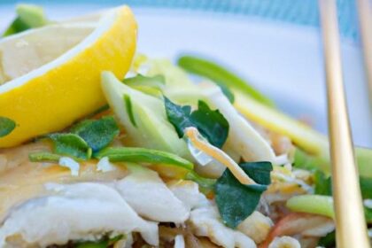 Zesty Turmeric & Dill Fish with Light Rice Noodles Delight