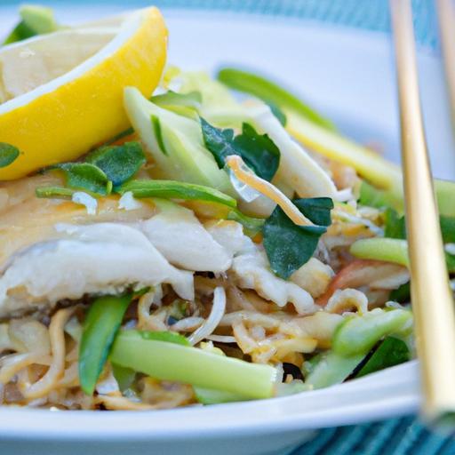 Zesty Turmeric & Dill Fish with Light Rice Noodles Delight