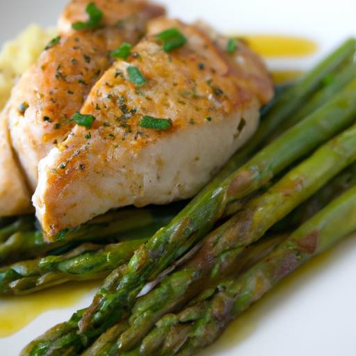 Zesty Lemon Butter Chicken with Tender Asparagus Delight