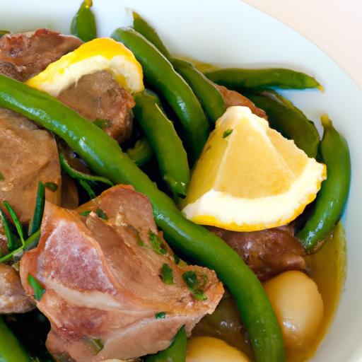 Zesty Lamb Stew with Green Beans and Fresh Lemon Twist