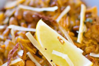 Flavorful Layered Rice, Lentil & Pasta Bowl with Crispy Onions
