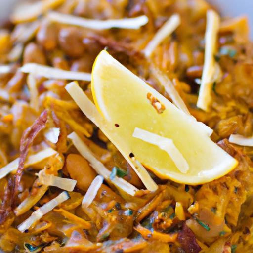 Flavorful Layered Rice, Lentil & Pasta Bowl with Crispy Onions