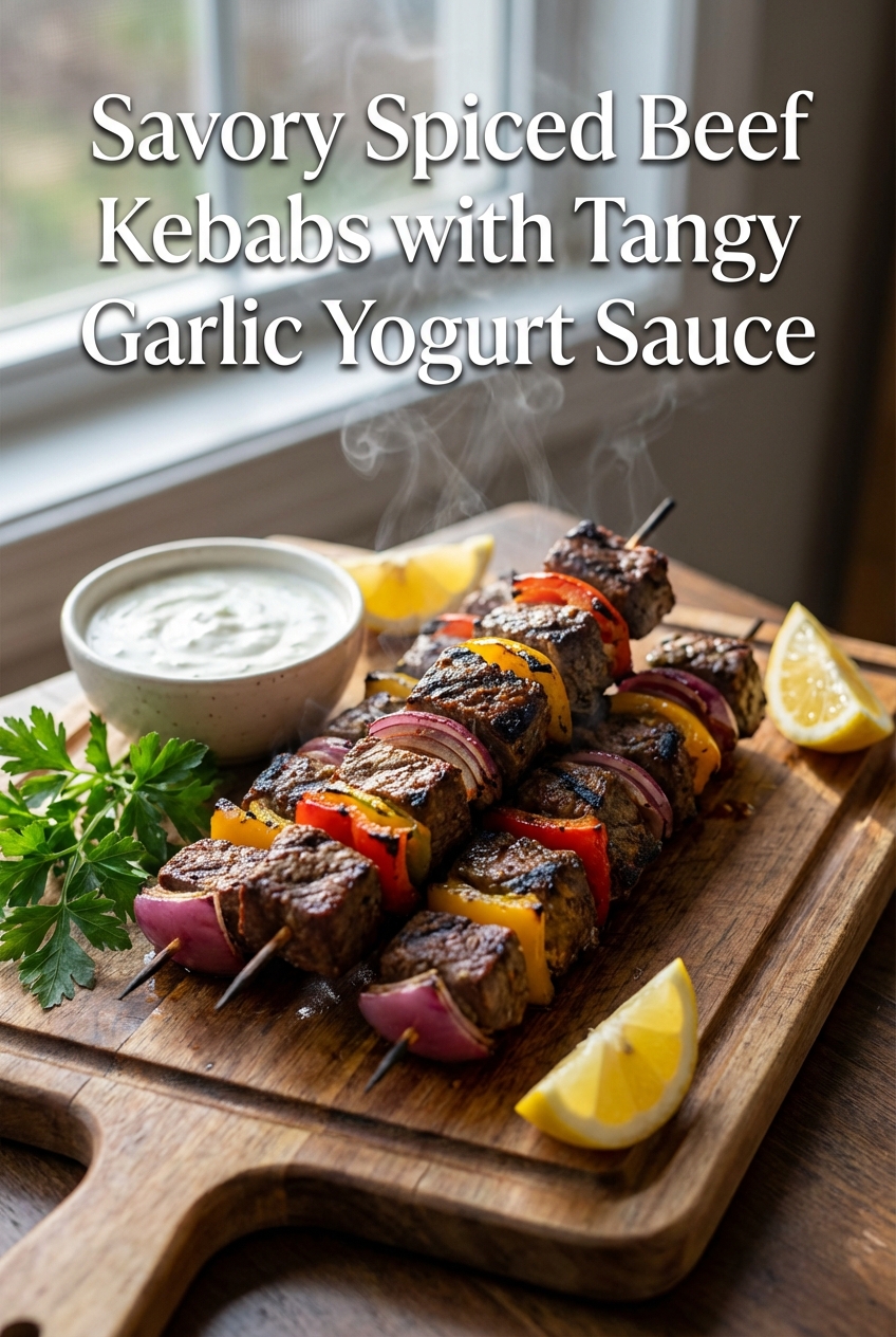 Irresistible Savory Spiced Beef Kebabs with Tangy Garlic Yogurt Sauce