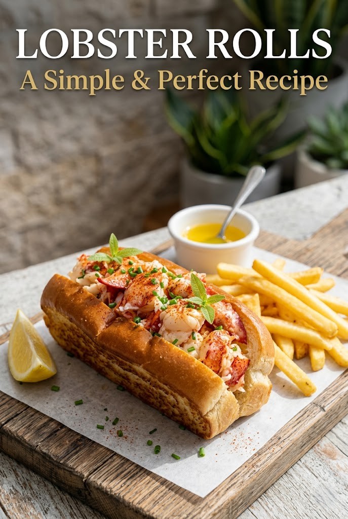lobster rolls — A beautifully plated lobster roll with garnishes