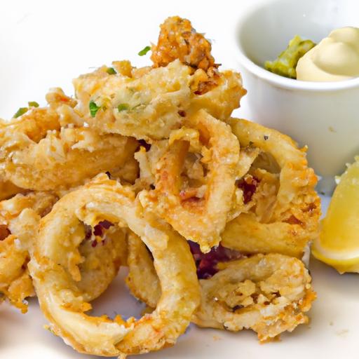Golden Crispy Calamari with Zesty Lemon Aioli dip