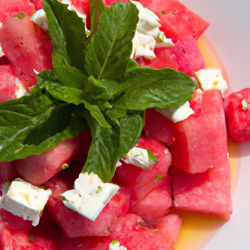 Refreshing Summer Watermelon salad with Feta and Mint Twist