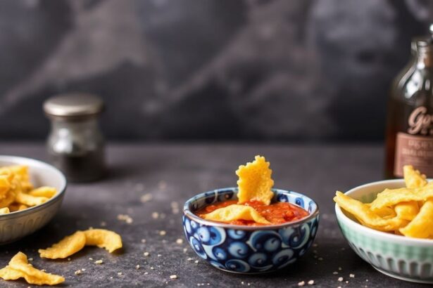 شرائح باستا مقرمشة محمصة في القلاية الهوائية، مقدمة في طبق منزلي