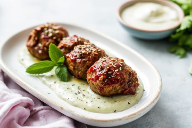 كفتة لحم غنم حارة بالهريسة مع صلصة نعناع مبردة