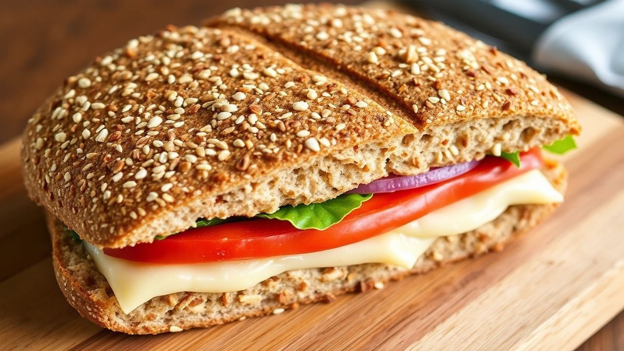 رغيف ساندويتش كاموت مغذي بنكهة جوزية وقوام كثيف محلي الصنع