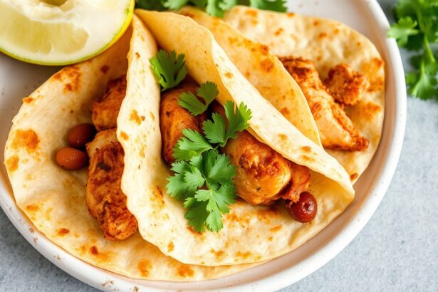 Crispy puffy fried tortillas with savory beans and chicken.
