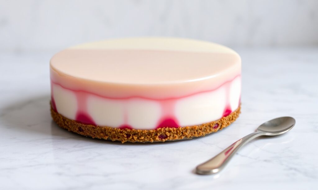 Art Mirror glaze mousse cake: a stunning patisserie delight.