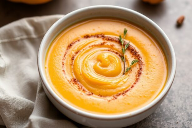 Velvety creamy roasted butternut squash soup, delicious recipe.