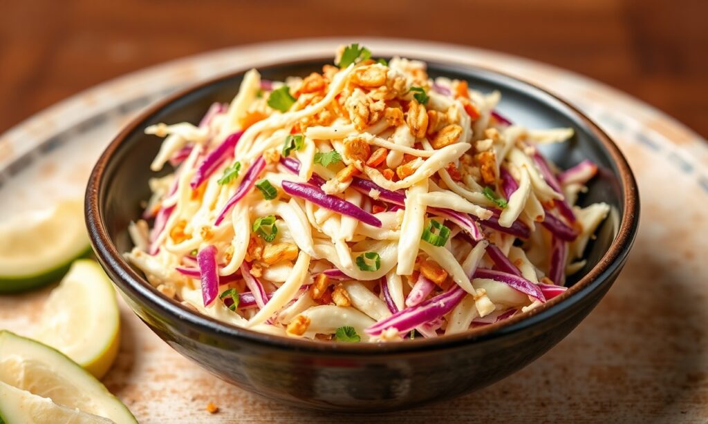 Creamy Cashew vegan coleslaw, a refreshing plant-based, nourishing dish.