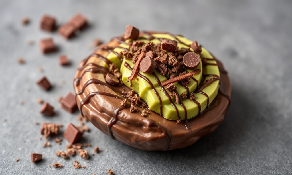 Decadent dairy-free chocolate avocado protein boost.
