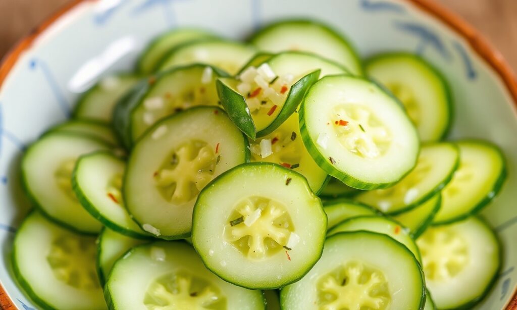 Art Japanese cucumber salad: refreshing simplicity.