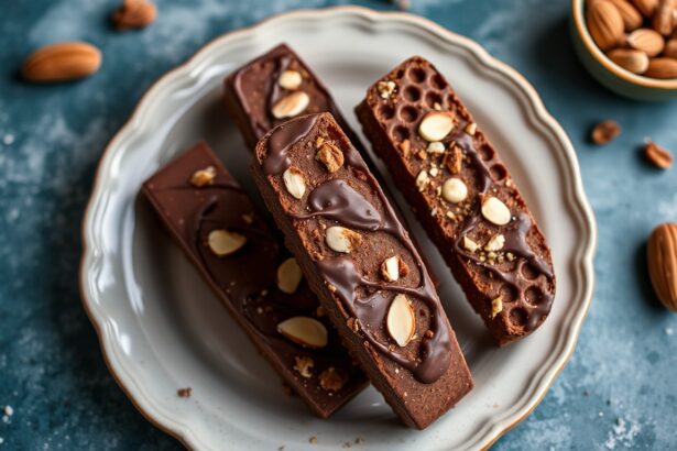 Crafting chocolate almond biscotti: crunchy cookie delights.