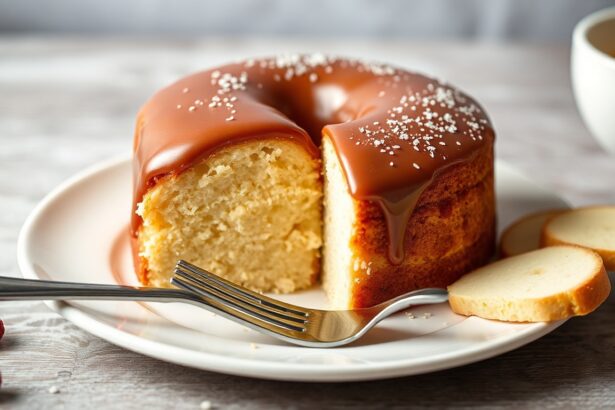 Delicious light sugar-free vanilla pound cake slice.