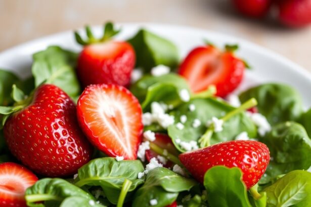Fresh strawberry spinach salad: vibrant, healthy, and delicious.