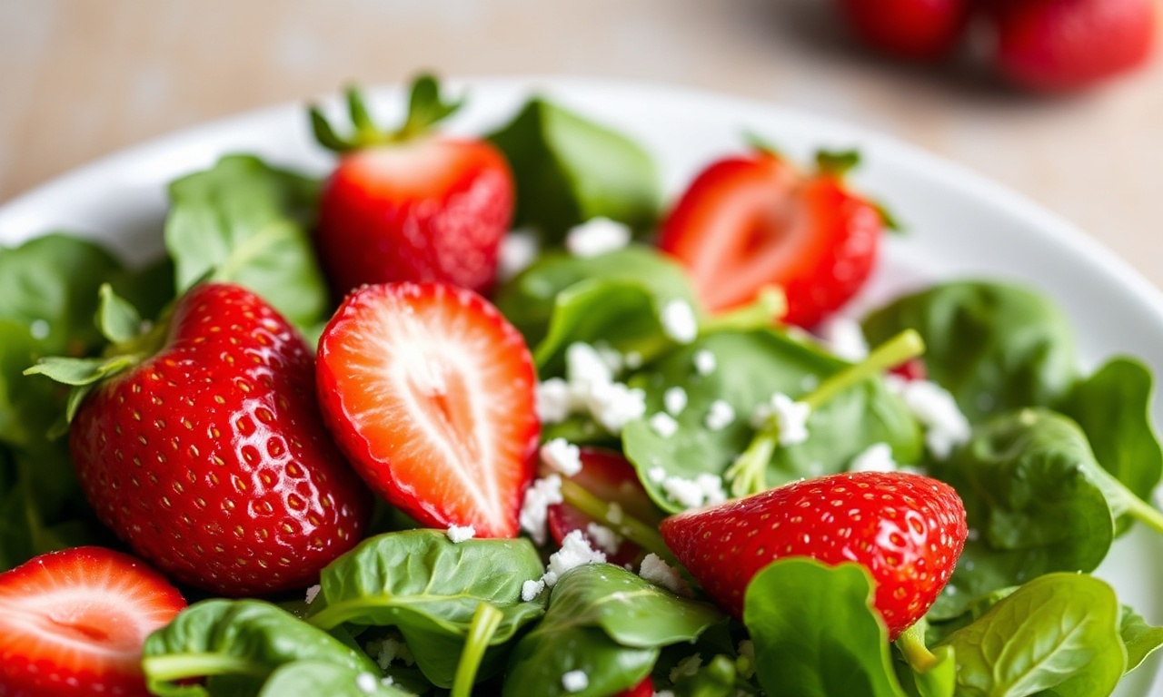 Fresh strawberry spinach salad: vibrant, healthy, and delicious.