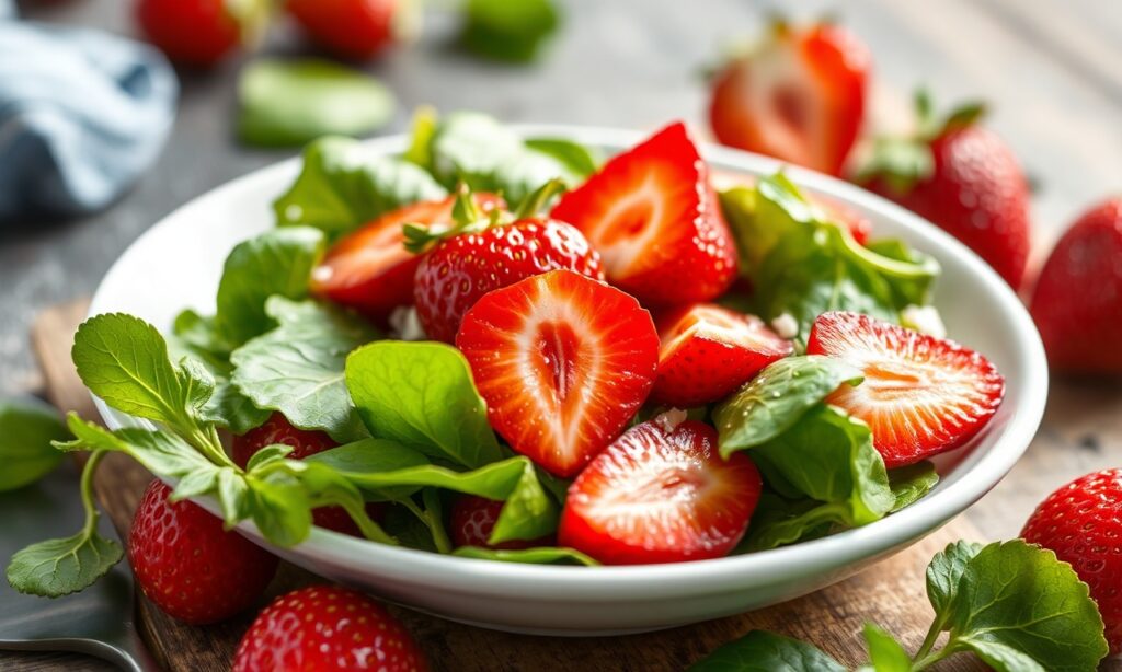 Fresh strawberry spinach salad recipe: bright, breezy, seasonal delight.