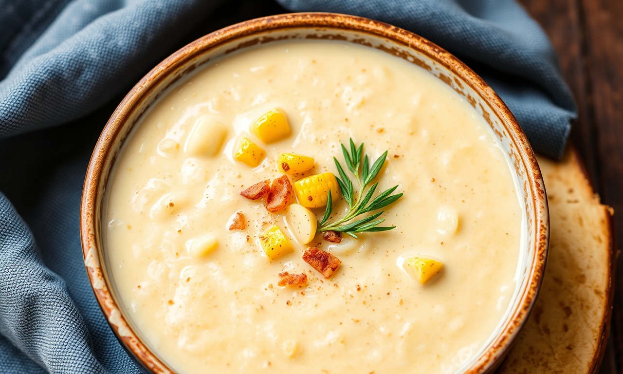 Irresistible creamy corn potato chowder, comfort food in a bowl.