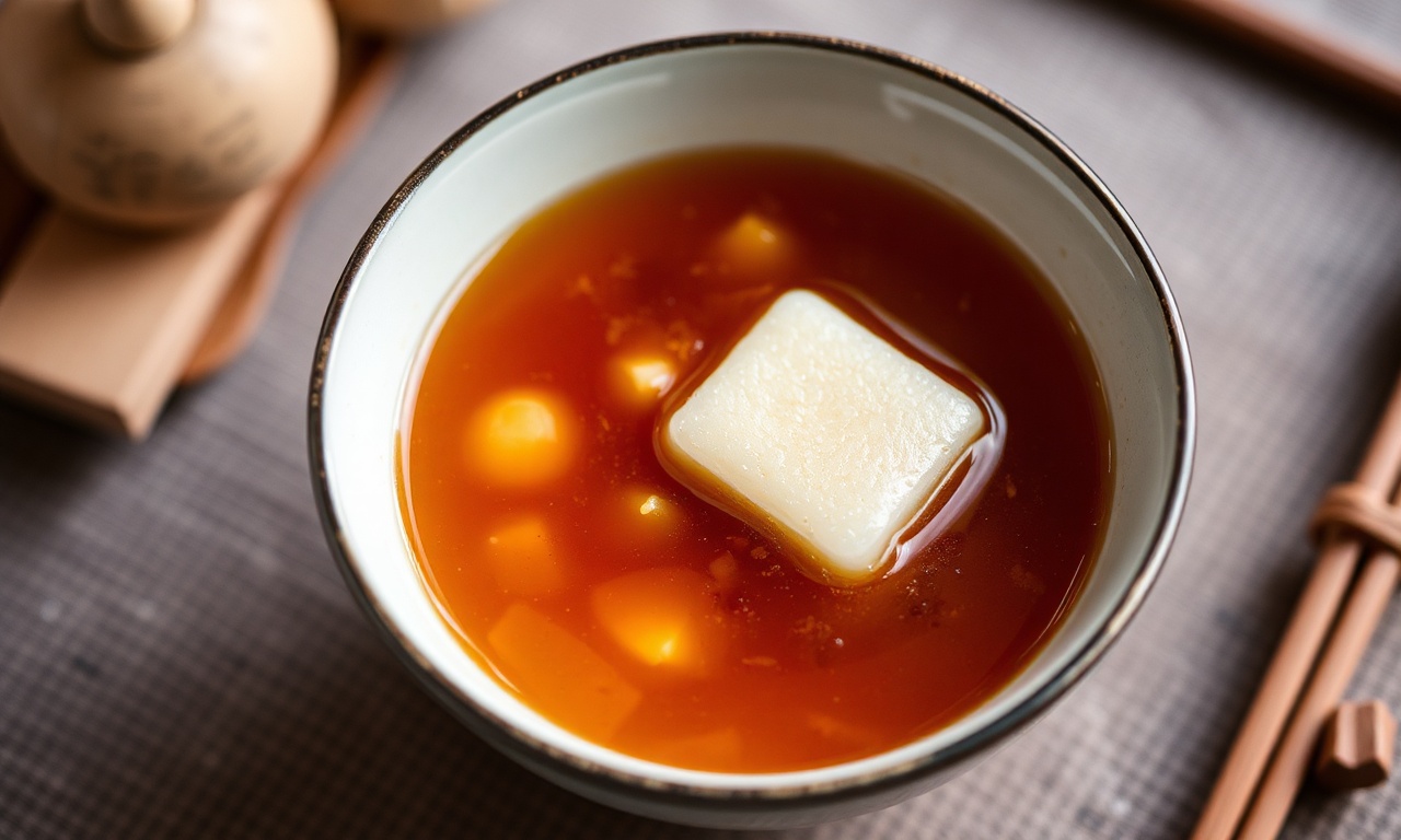 Delicious Ozoni: A steaming bowl of Japan's traditional New Year mochi soup.