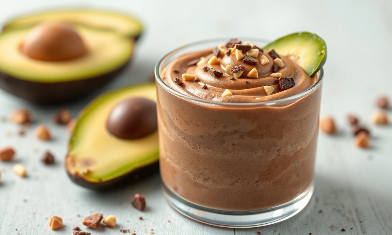 Rich chocolate peanut butter avocado mousse recipe.