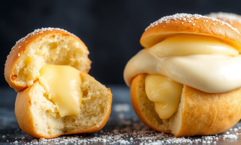 Heavenly sweet buns with luscious creamy custard filling.