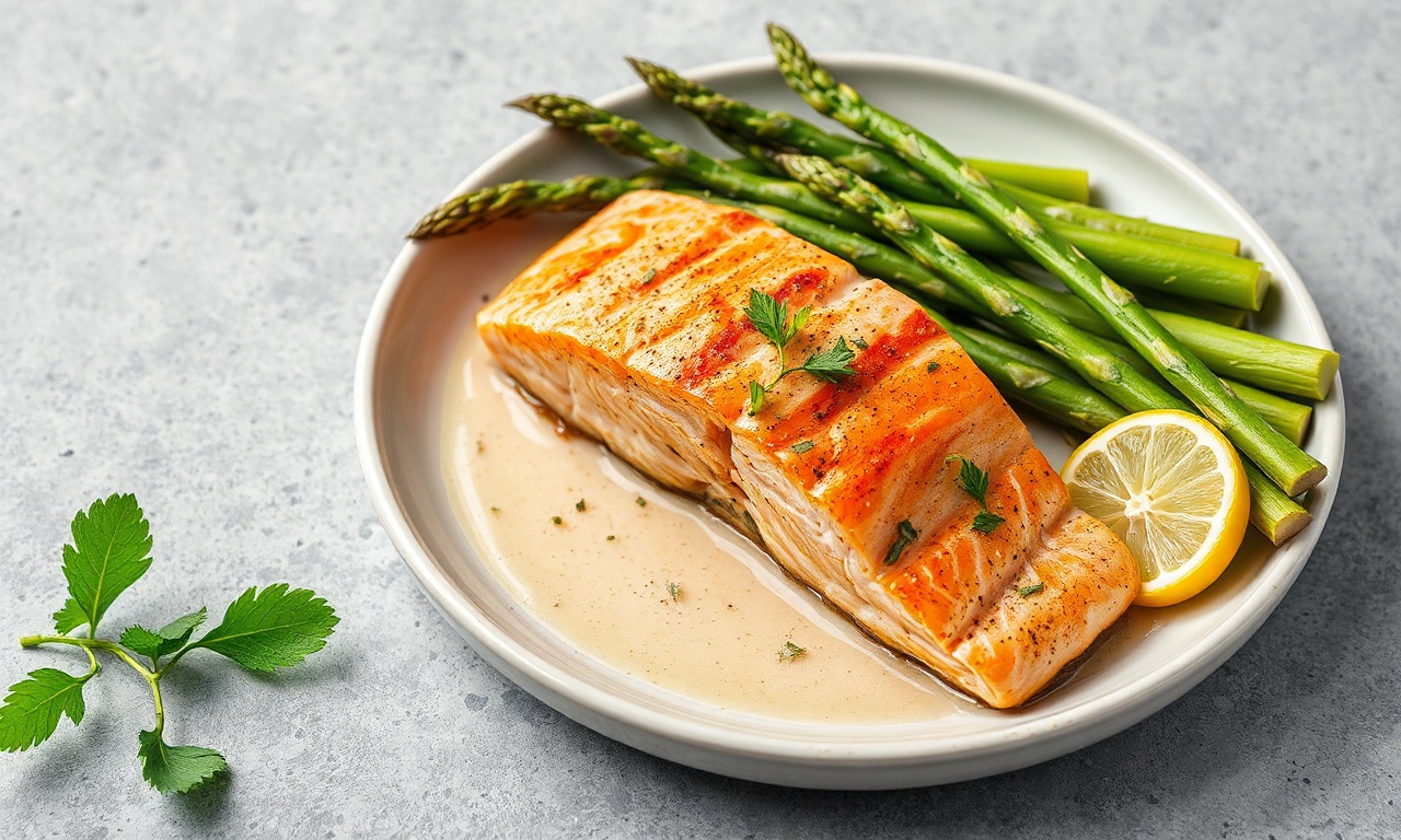 Perfect salmon with fresh asparagus, a spring flavor delight.