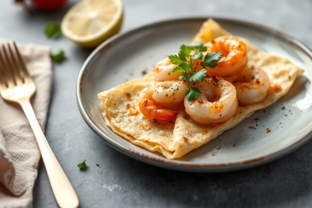 Crispy rice flour crepes filled with savory shrimp.