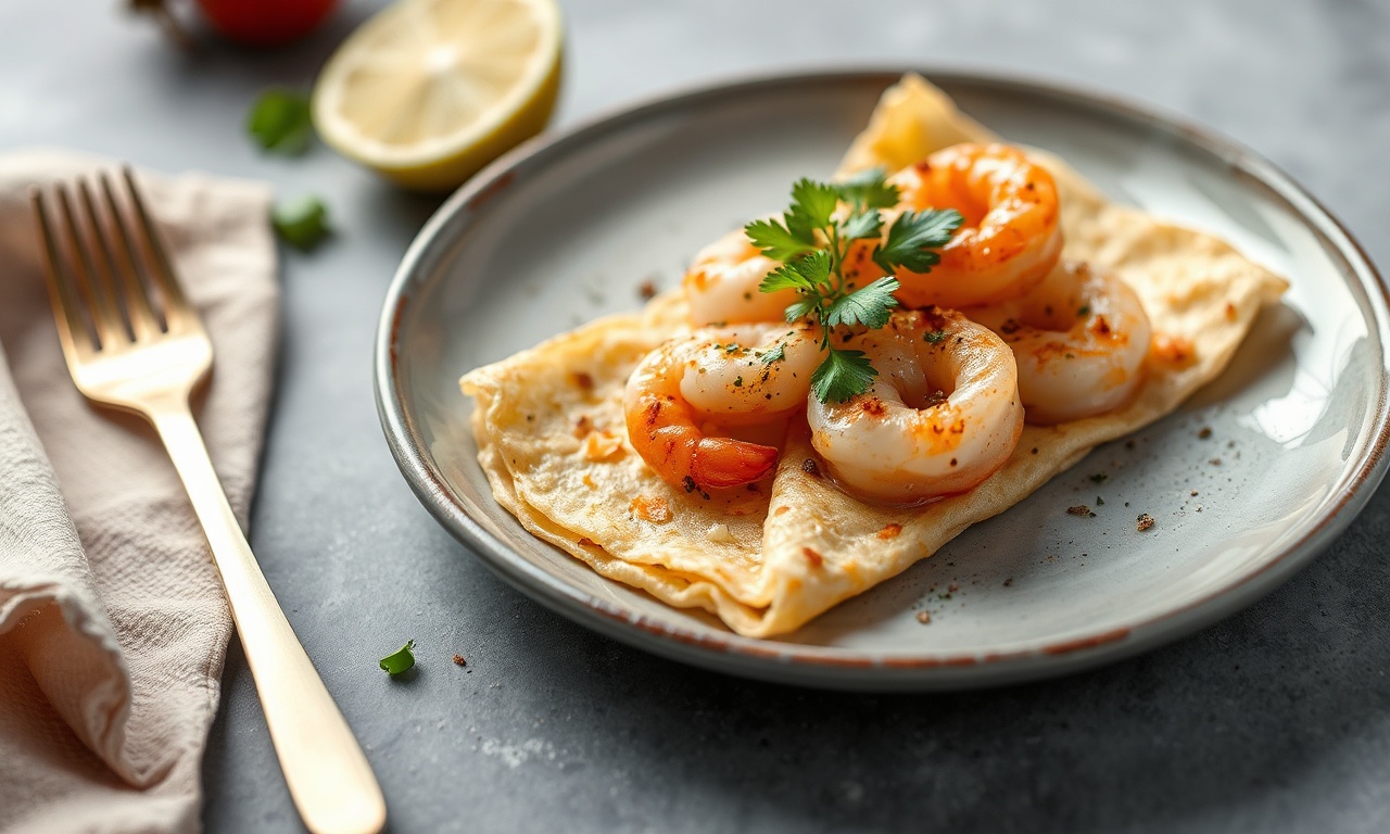 Crispy rice flour crepes filled with savory shrimp.