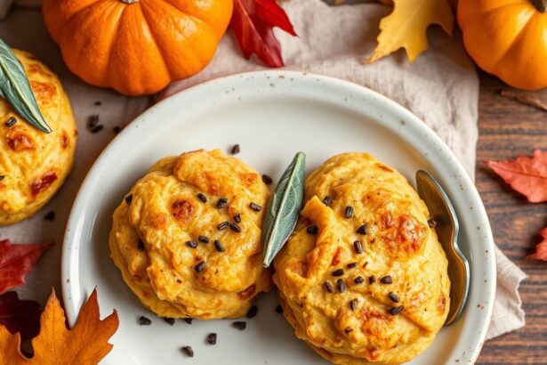 Irresistible savory pumpkin sage drop biscuits, golden brown.