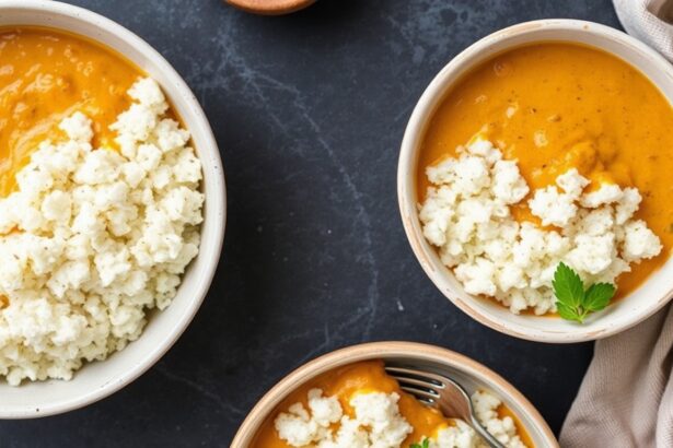 Creamy dairy-free keto coconut curry with cauliflower rice.