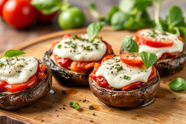 Delicious Caprese stuffed portobello mushrooms, a fresh flavor twist.